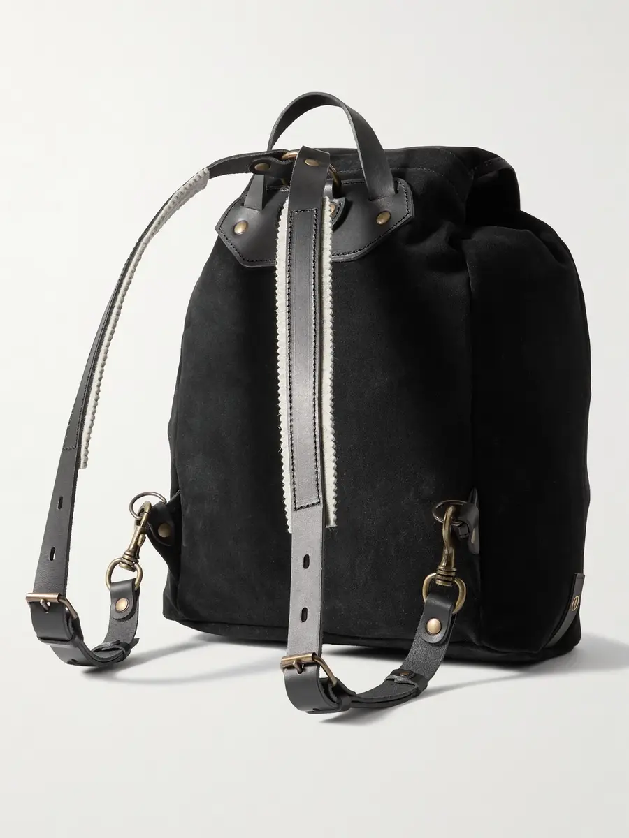 Bleu de Chauffe Camp Leather-Trimmed Suede Backpack - Men | Thumbnail 3