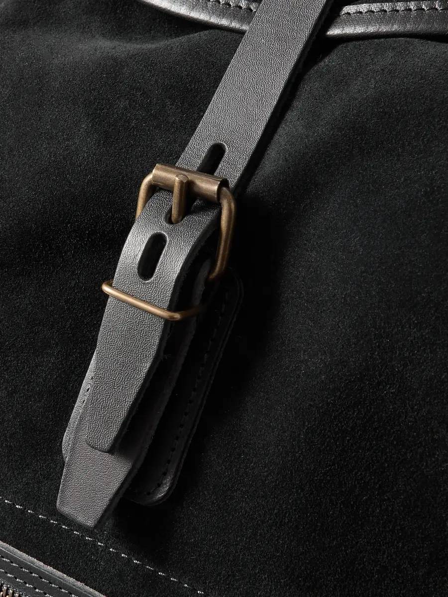 Bleu de Chauffe Camp Leather-Trimmed Suede Backpack - Men | Thumbnail 4