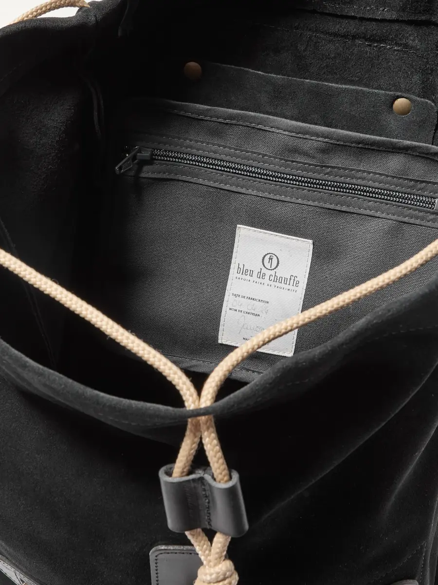 Bleu de Chauffe Camp Leather-Trimmed Suede Backpack - Men | Thumbnail 5