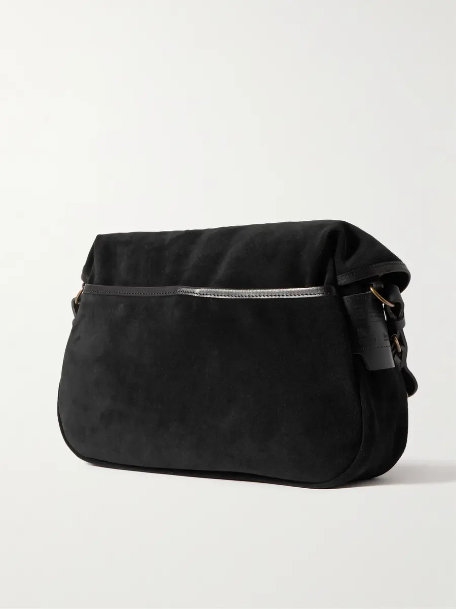Bleu de Chauffe Musettes Leather-Trimmed Suede Messenger Bag - Men | Thumbnail 3 Bleu de Chauffe Musettes Leather-Trimmed Suede Messenger Bag - Men | Thumbnail 3