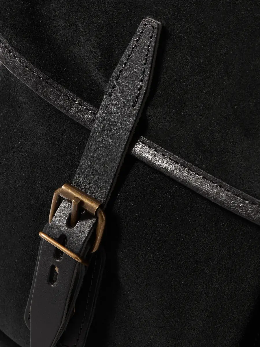 Bleu de Chauffe Musettes Leather-Trimmed Suede Messenger Bag - Men | Thumbnail 4 Bleu de Chauffe Musettes Leather-Trimmed Suede Messenger Bag - Men | Thumbnail 4