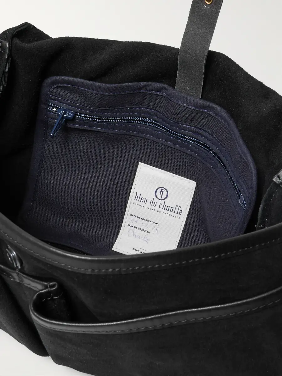 Bleu de Chauffe Musettes Leather-Trimmed Suede Messenger Bag - Men | Thumbnail 5 Bleu de Chauffe Musettes Leather-Trimmed Suede Messenger Bag - Men | Thumbnail 5