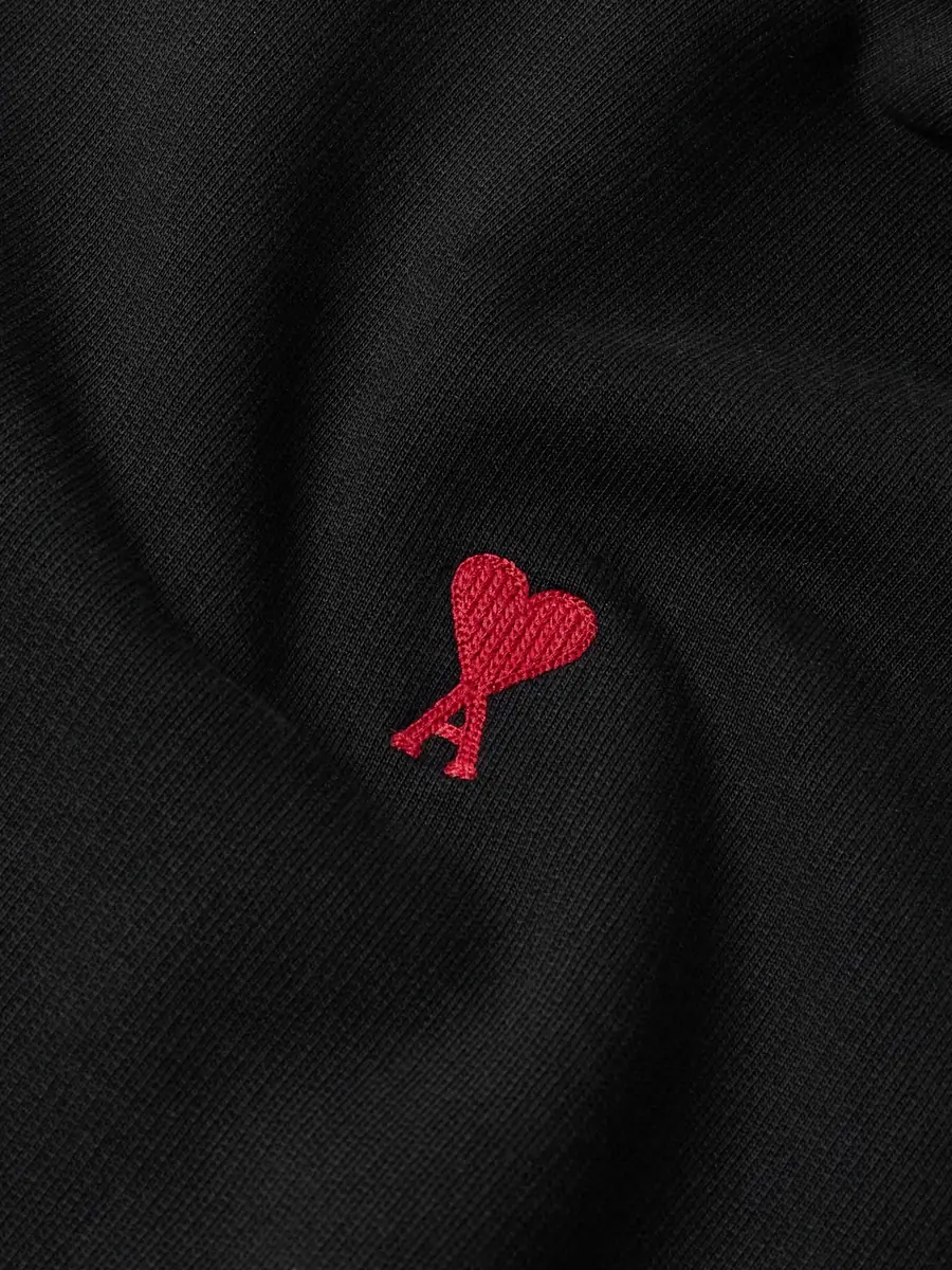 AMI PARIS Logo-Embroidered Cotton-Jersey Hoodie - Men | Thumbnail 4 AMI PARIS Logo-Embroidered Cotton-Jersey Hoodie - Men | Thumbnail 4