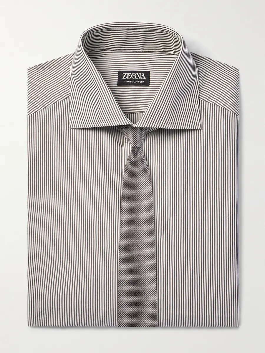 Zegna Cutaway-Collar Striped Trofeo™ Shirt - Men | Thumbnail 5 Zegna Cutaway-Collar Striped Trofeo™ Shirt - Men | Thumbnail 5