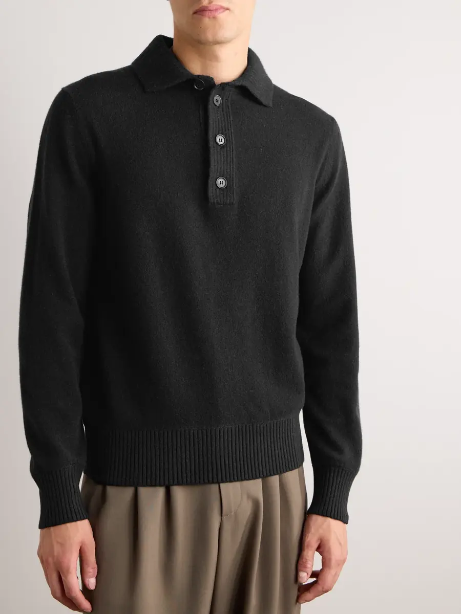 Zegna Slim-Fit Wool and Cashmere-Blend Polo Shirt - Men | Thumbnail 3 Zegna Slim-Fit Wool and Cashmere-Blend Polo Shirt - Men | Thumbnail 3