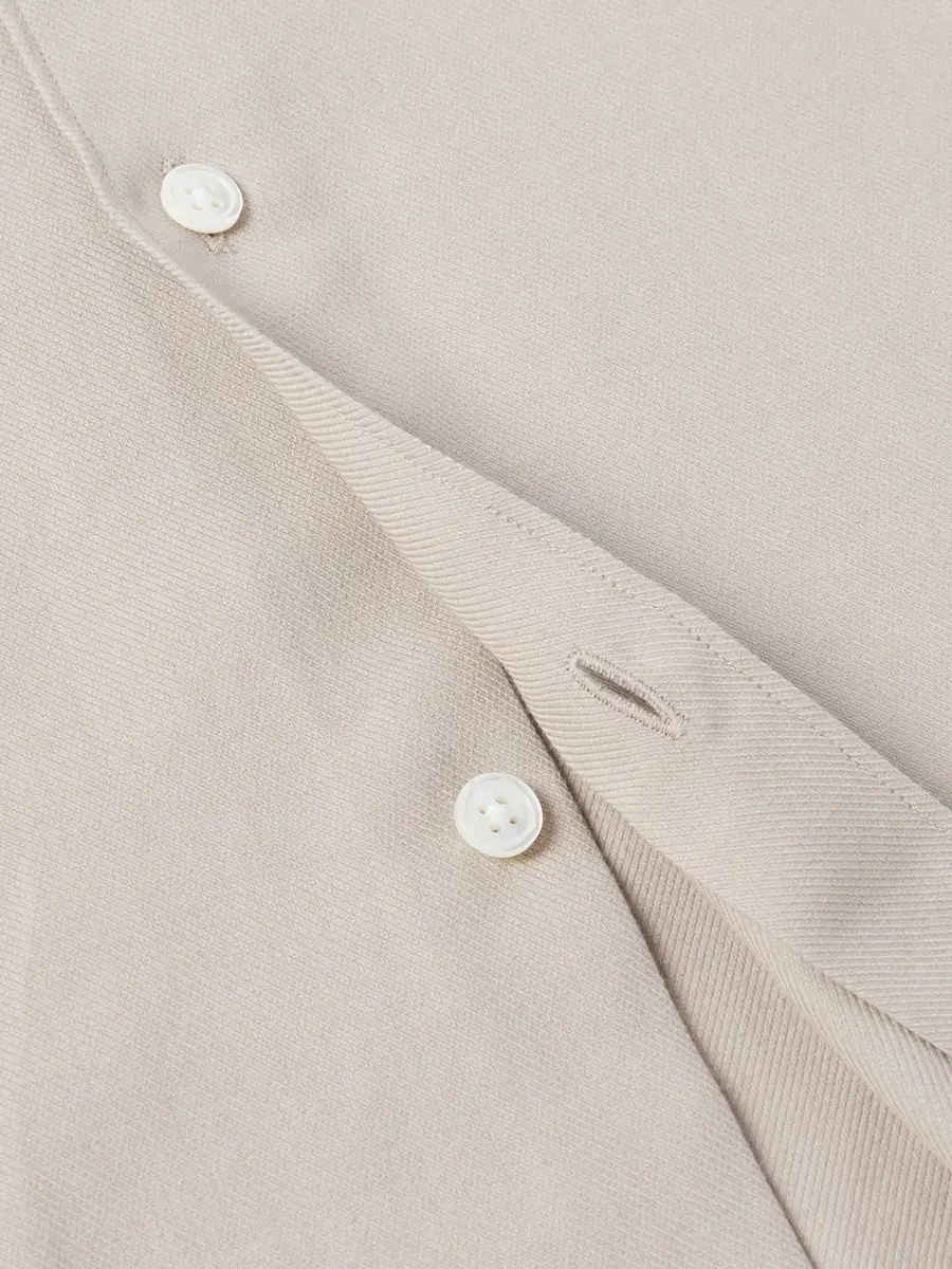 Zegna Cutaway-Collar Cotton and Cashmere-Blend Twill Shirten | Thumbnail 4 Zegna Cutaway-Collar Cotton and Cashmere-Blend Twill Shirten | Thumbnail 4
