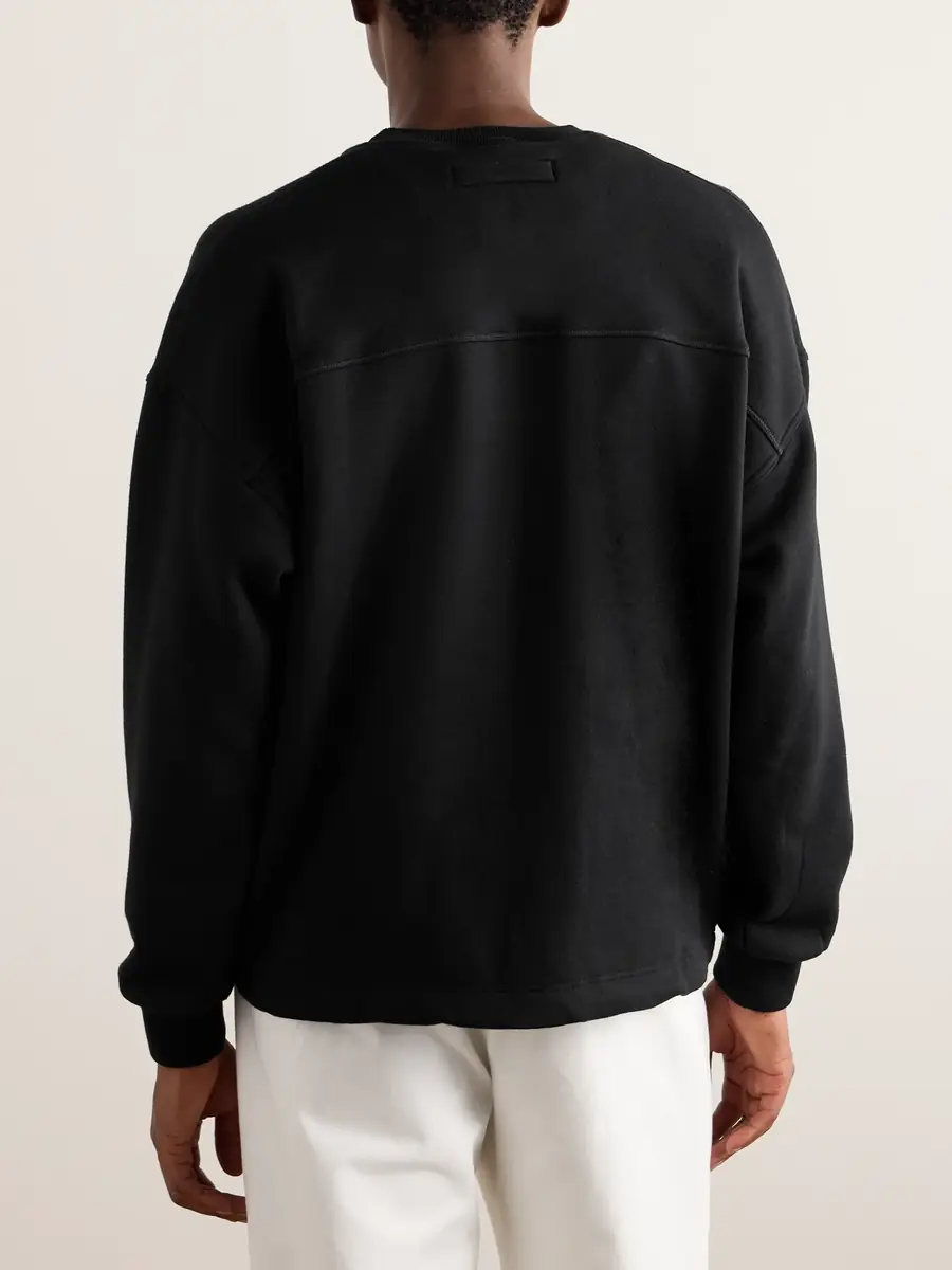 Zegna Logo-Embroidered Cotton-Blend Jersey Sweatshirt - Men | Thumbnail 3 Zegna Logo-Embroidered Cotton-Blend Jersey Sweatshirt - Men | Thumbnail 3