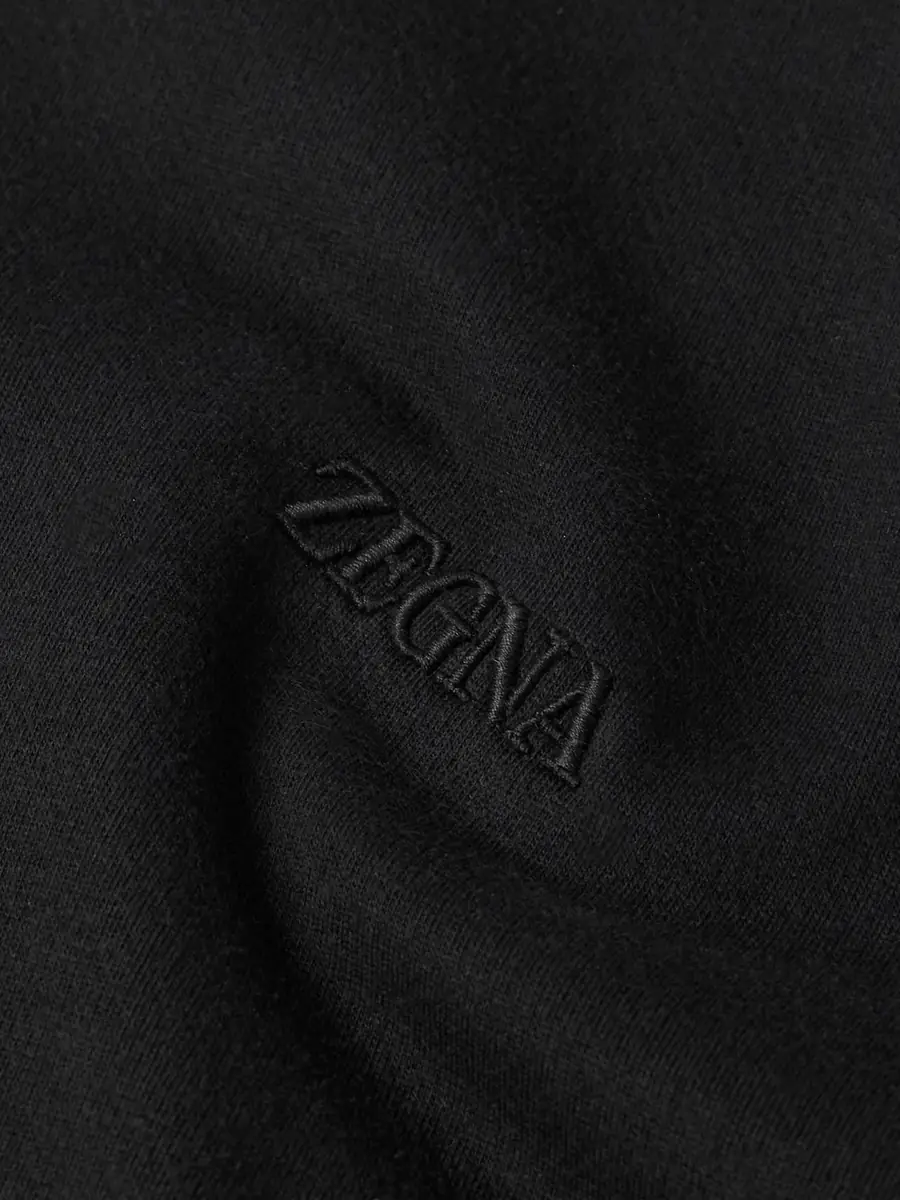 Zegna Logo-Embroidered Cotton-Blend Jersey Sweatshirt - Men | Thumbnail 4 Zegna Logo-Embroidered Cotton-Blend Jersey Sweatshirt - Men | Thumbnail 4