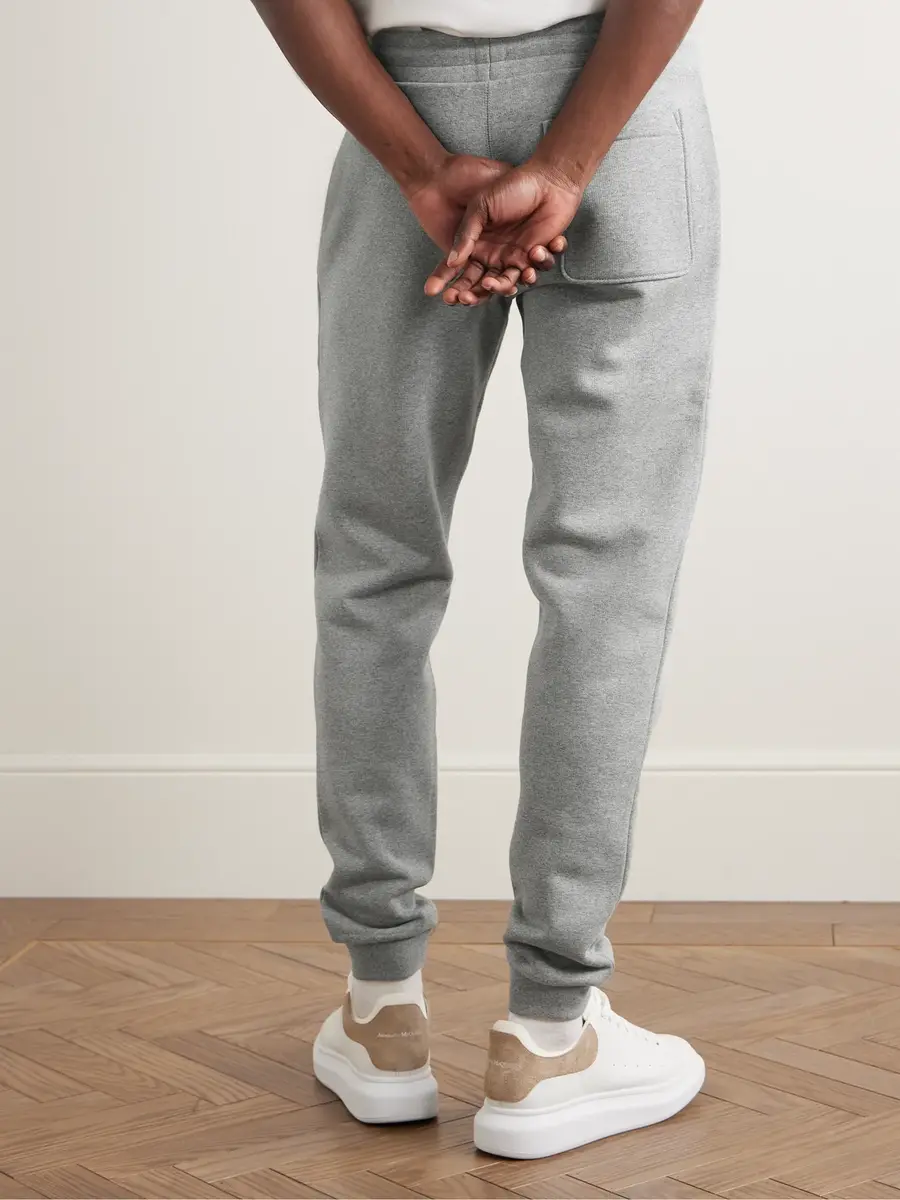 Moncler Slim-Fit Tapered Logo-Appliquéd Cotton-Jersey Sweatpants - Men | Thumbnail 4 Moncler Slim-Fit Tapered Logo-Appliquéd Cotton-Jersey Sweatpants - Men | Thumbnail 4