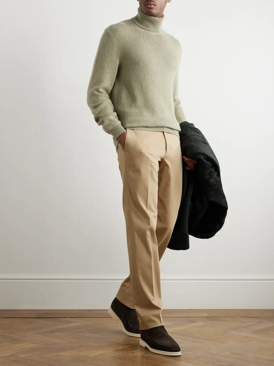 Loro Piana Jarno Austin Straight-Leg Stretch-Cotton Twill Trousers - Men | Thumbnail 2