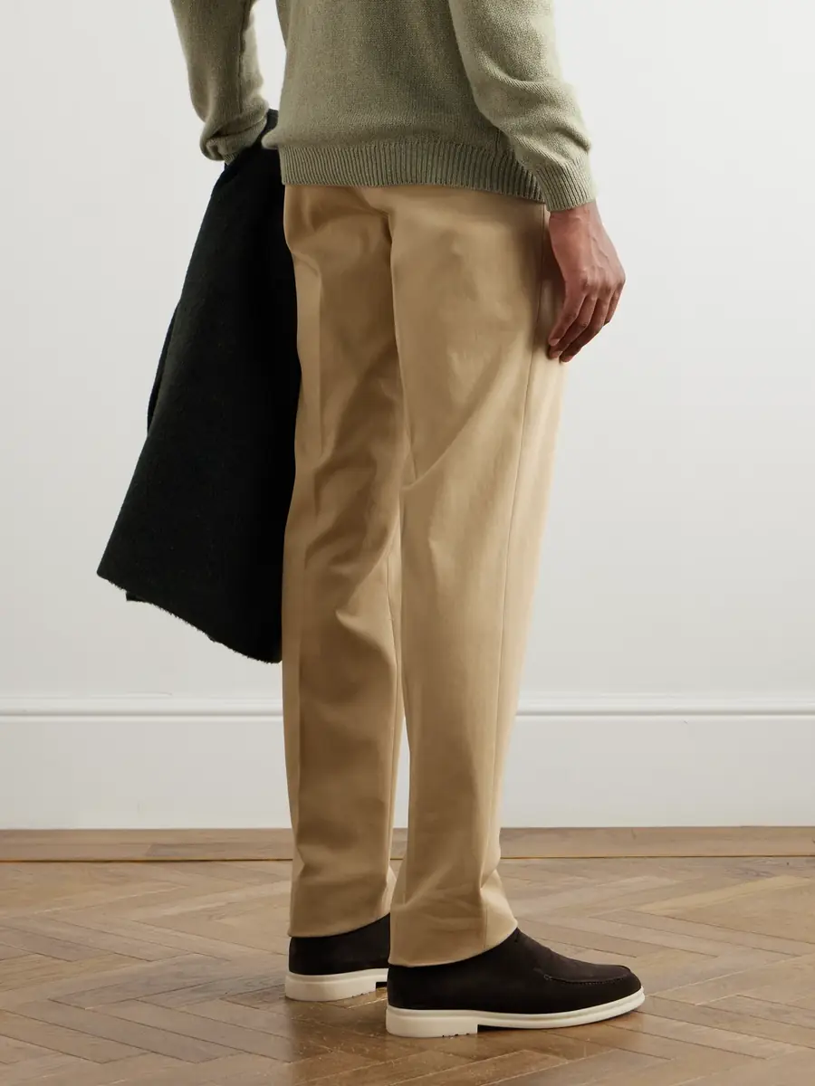 Loro Piana Jarno Austin Straight-Leg Stretch-Cotton Twill Trousers - Men | Thumbnail 3