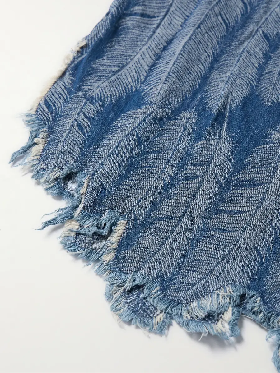 KAPITAL Magpie Distressed Denim-Jacquard Western Shirt - Men | Thumbnail 5 KAPITAL Magpie Distressed Denim-Jacquard Western Shirt - Men | Thumbnail 5