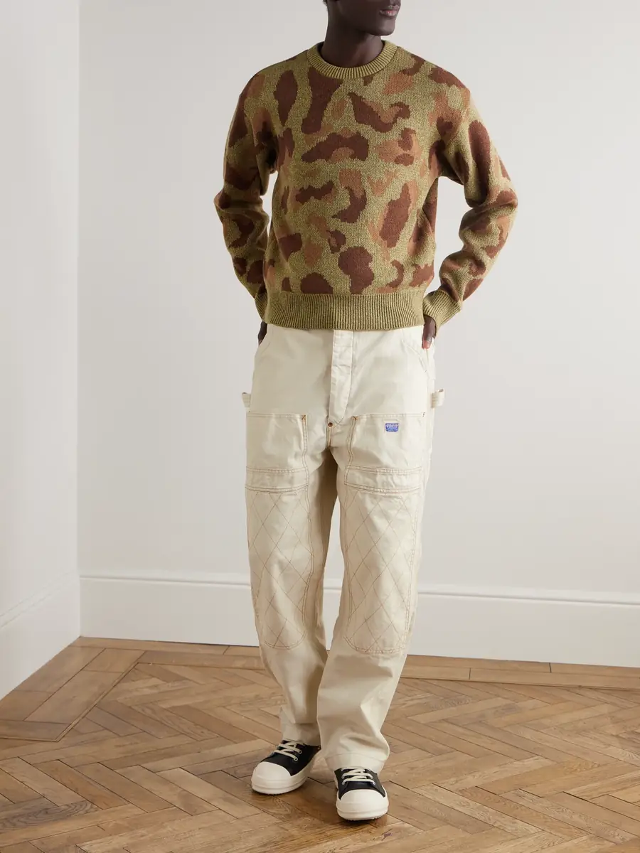 KAPITAL Lumber Straight-Leg Embroidered Cotton-Canvas Cargo Trousers - Men | Thumbnail 2 KAPITAL Lumber Straight-Leg Embroidered Cotton-Canvas Cargo Trousers - Men | Thumbnail 2