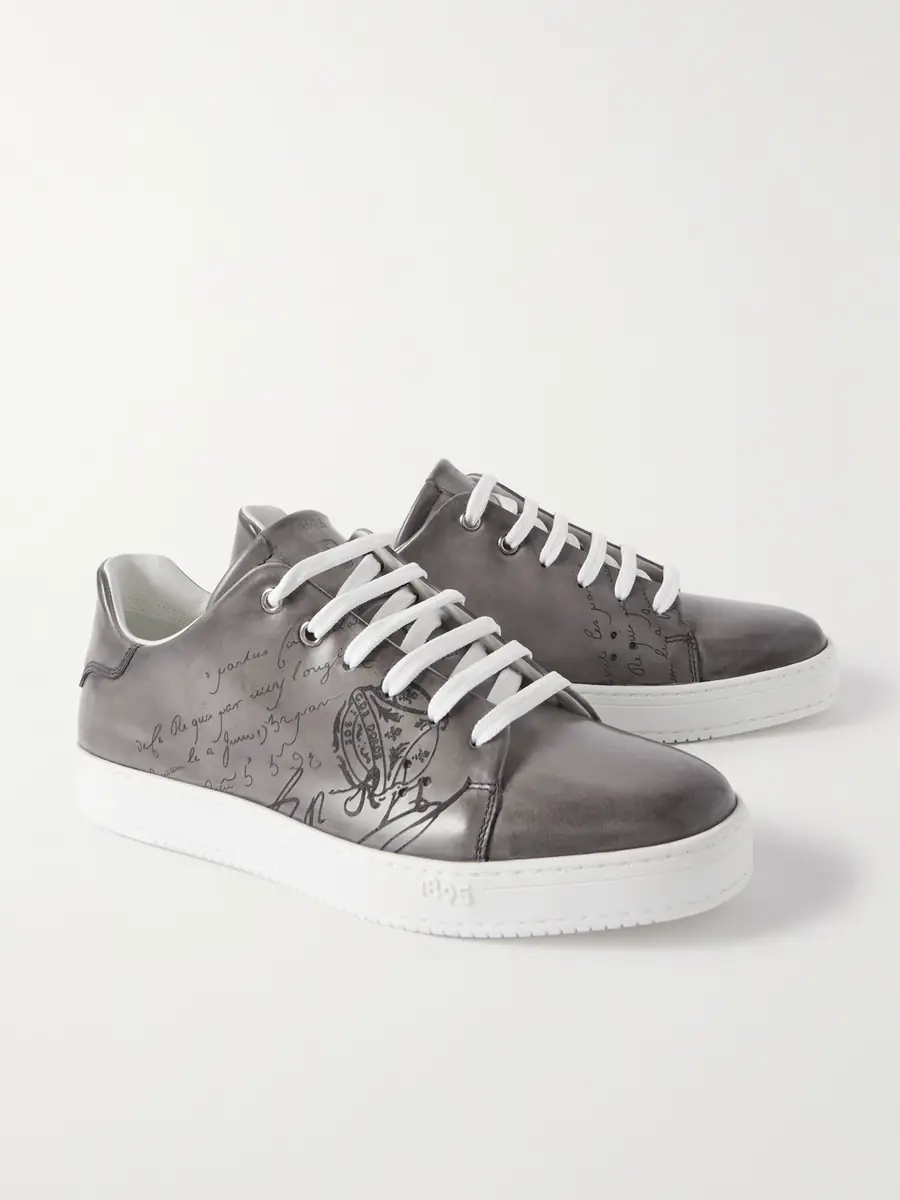 Berluti The Playtime Scritto Venezia Leather Sneakers - Men | Thumbnail 4