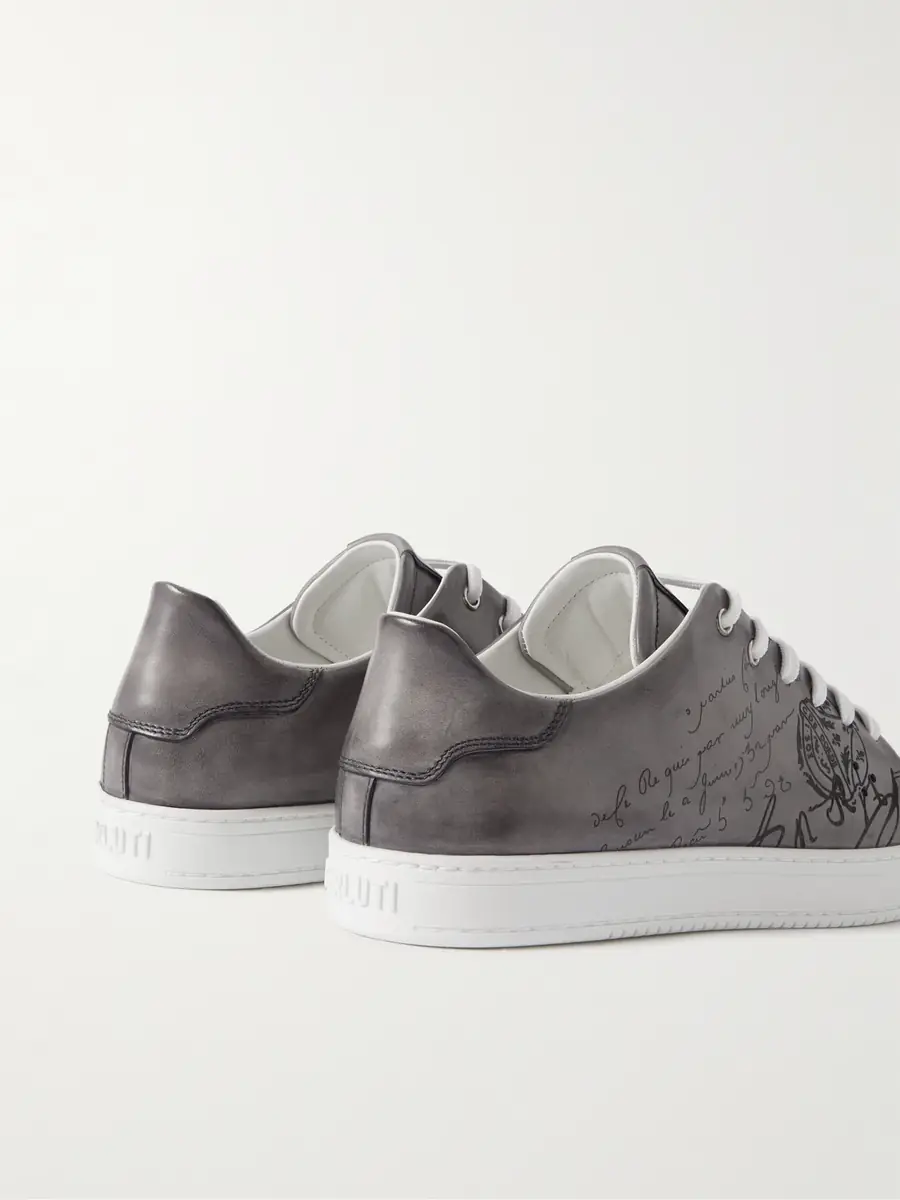 Berluti The Playtime Scritto Venezia Leather Sneakers - Men | Thumbnail 5