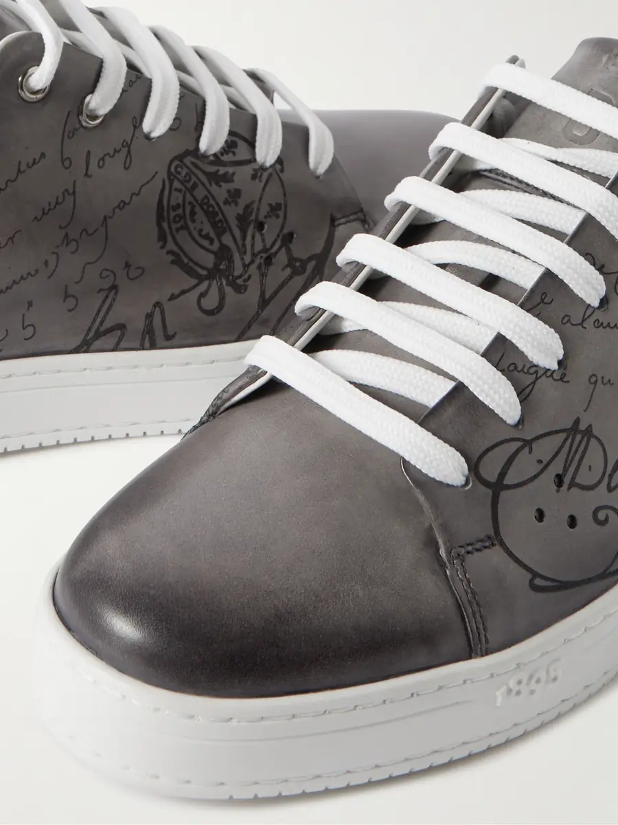Berluti The Playtime Scritto Venezia Leather Sneakers - Men | Thumbnail 6