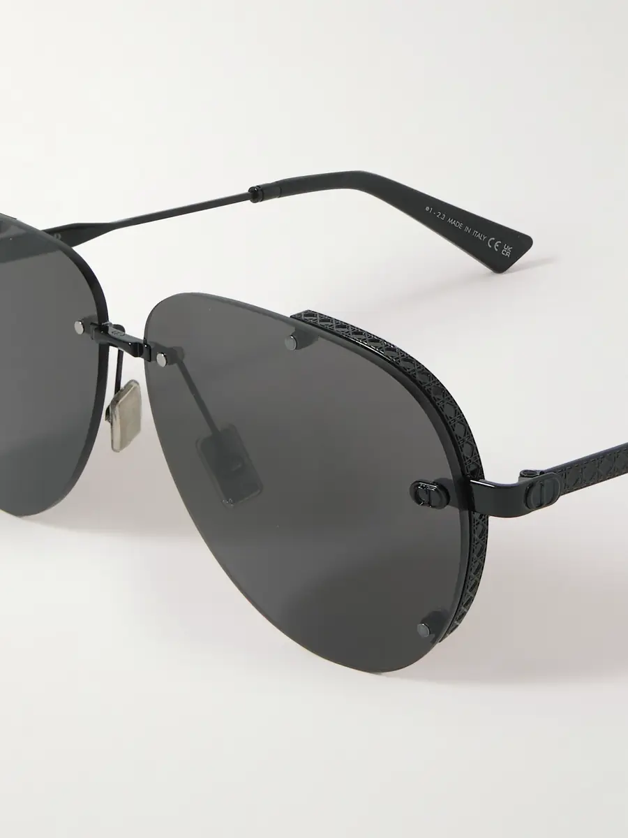 DIOR Eyewear NeoDior A1U Aviator-Style Guilloché Gunmetal-Tone Sunglasses - Men | Thumbnail 3 DIOR Eyewear NeoDior A1U Aviator-Style Guilloché Gunmetal-Tone Sunglasses - Men | Thumbnail 3
