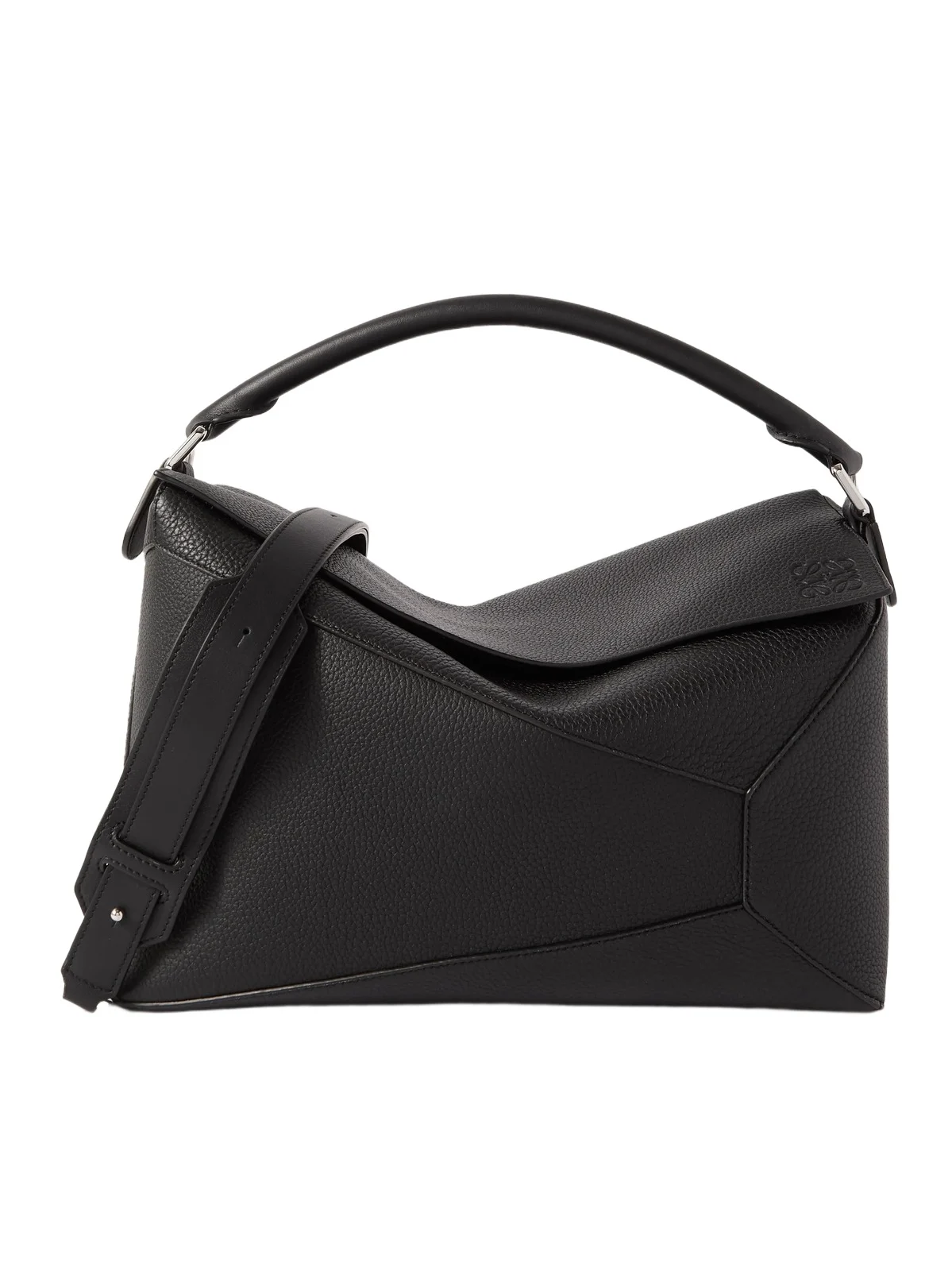 Puzzle Edge Large Logo-Debossed Full-Grain Leather Messenger Bag - Men