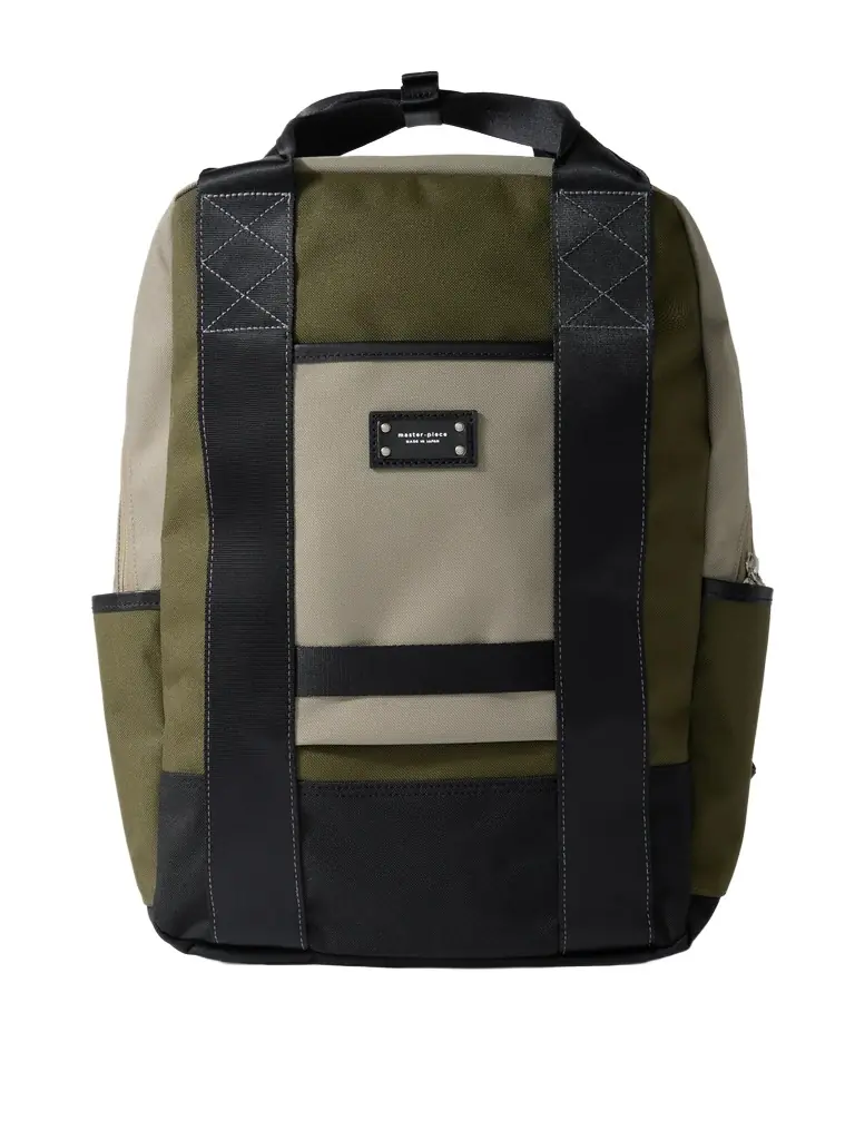Master-Piece Defend Leather-Trimmed Coated-Canvas Backpack - Men | Image 1 Master-Piece Defend Leather-Trimmed Coated-Canvas Backpack - Men | Image 1