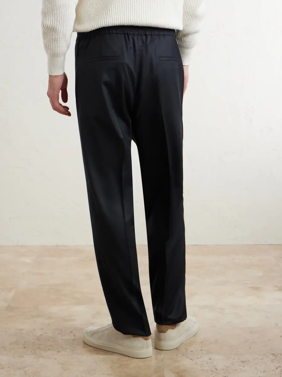 Brunello Cucinelli Tapered Pleated Virgin Wool-Flannel Drawstring Trousers - Men | Thumbnail 3 Brunello Cucinelli Tapered Pleated Virgin Wool-Flannel Drawstring Trousers - Men | Thumbnail 3