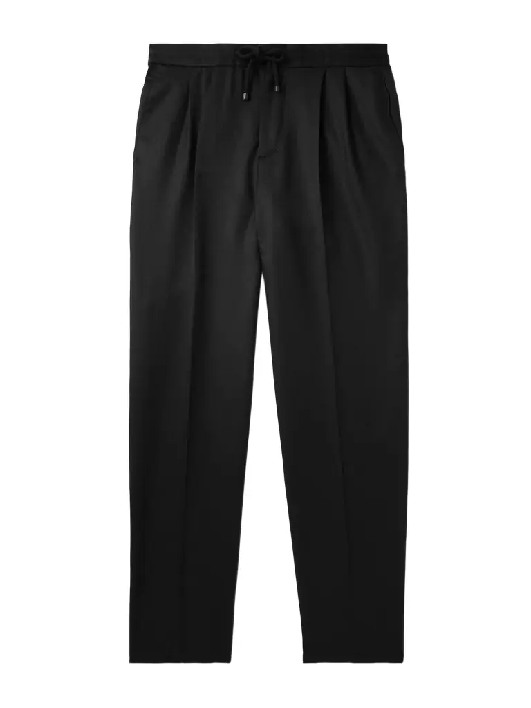 Brunello Cucinelli Tapered Pleated Virgin Wool-Flannel Drawstring Trousers - Men | Image 1 Brunello Cucinelli Tapered Pleated Virgin Wool-Flannel Drawstring Trousers - Men | Image 1