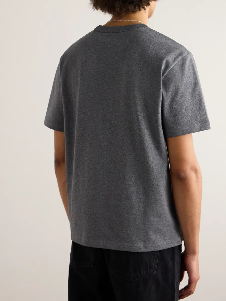 A.P.C. Logo-Flocked Cotton-Jersey T-Shirt - Men | Thumbnail 4 A.P.C. Logo-Flocked Cotton-Jersey T-Shirt - Men | Thumbnail 4