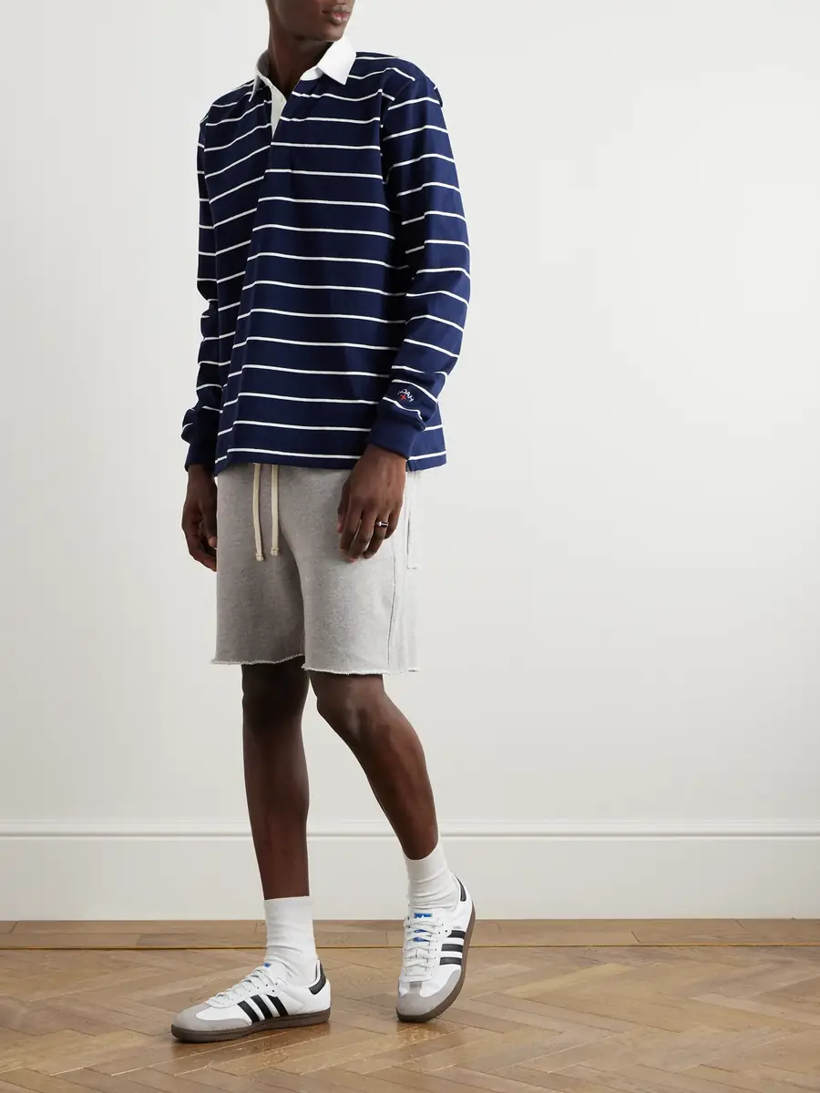 Les Tien Straight-Leg Heavyweight Structured-Fleece Cotton-Jersey Drawstring Shorts - Men | Thumbnail 2 Les Tien Straight-Leg Heavyweight Structured-Fleece Cotton-Jersey Drawstring Shorts - Men | Thumbnail 2