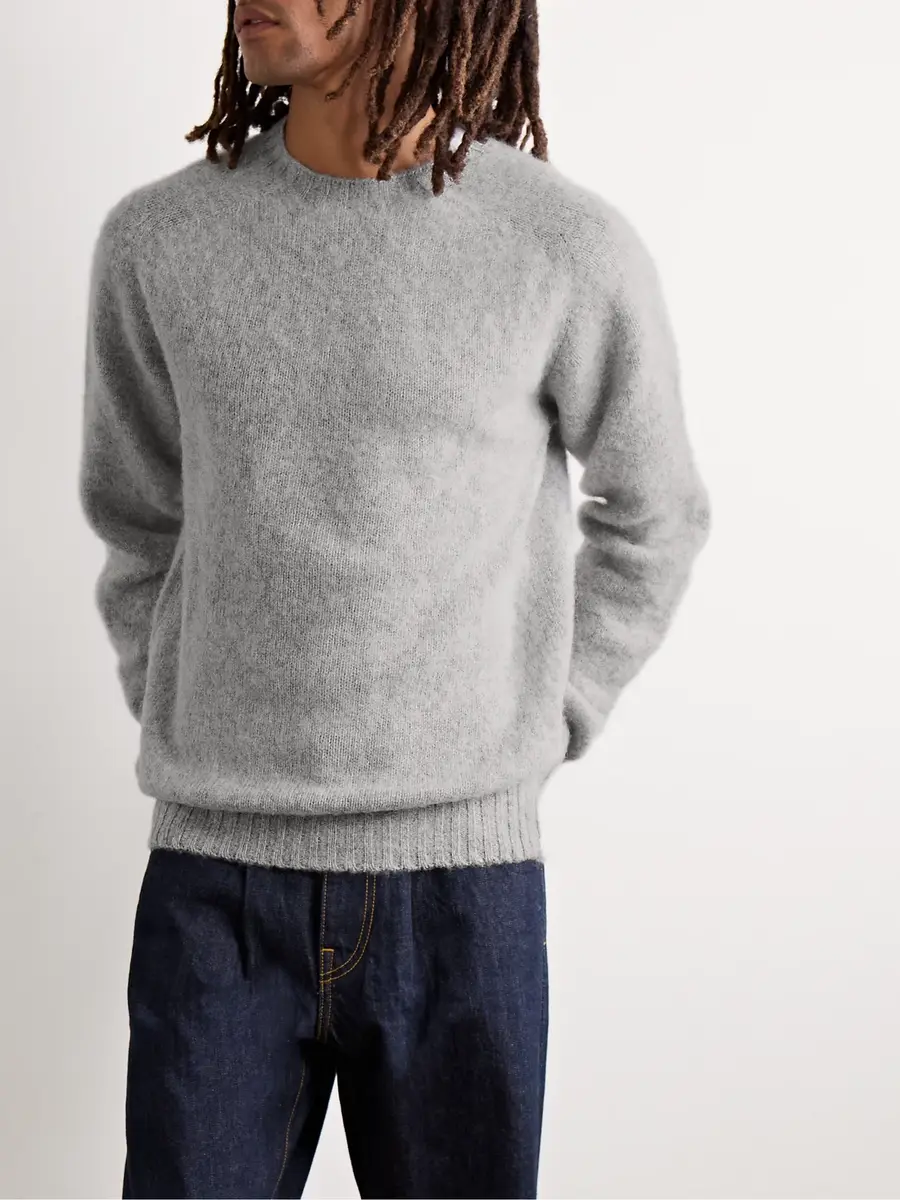 Drake's Brushed Virgin Shetland Wool Sweater - Men | Thumbnail 3 Drake's Brushed Virgin Shetland Wool Sweater - Men | Thumbnail 3
