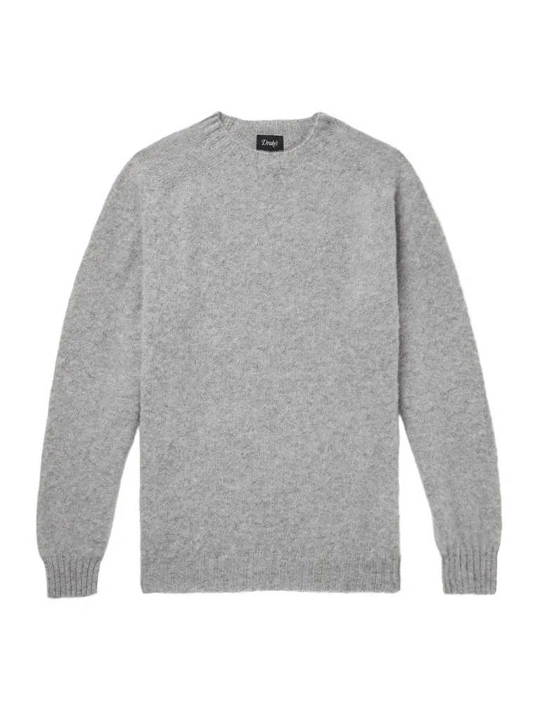 Drake's Brushed Virgin Shetland Wool Sweater - Men