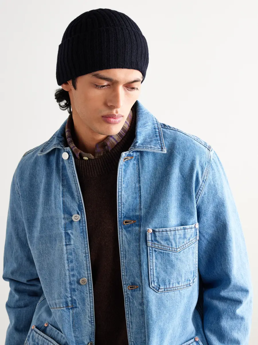 Drake's Ribbed Wool Beanie - Men | Thumbnail 2 Drake's Ribbed Wool Beanie - Men | Thumbnail 2
