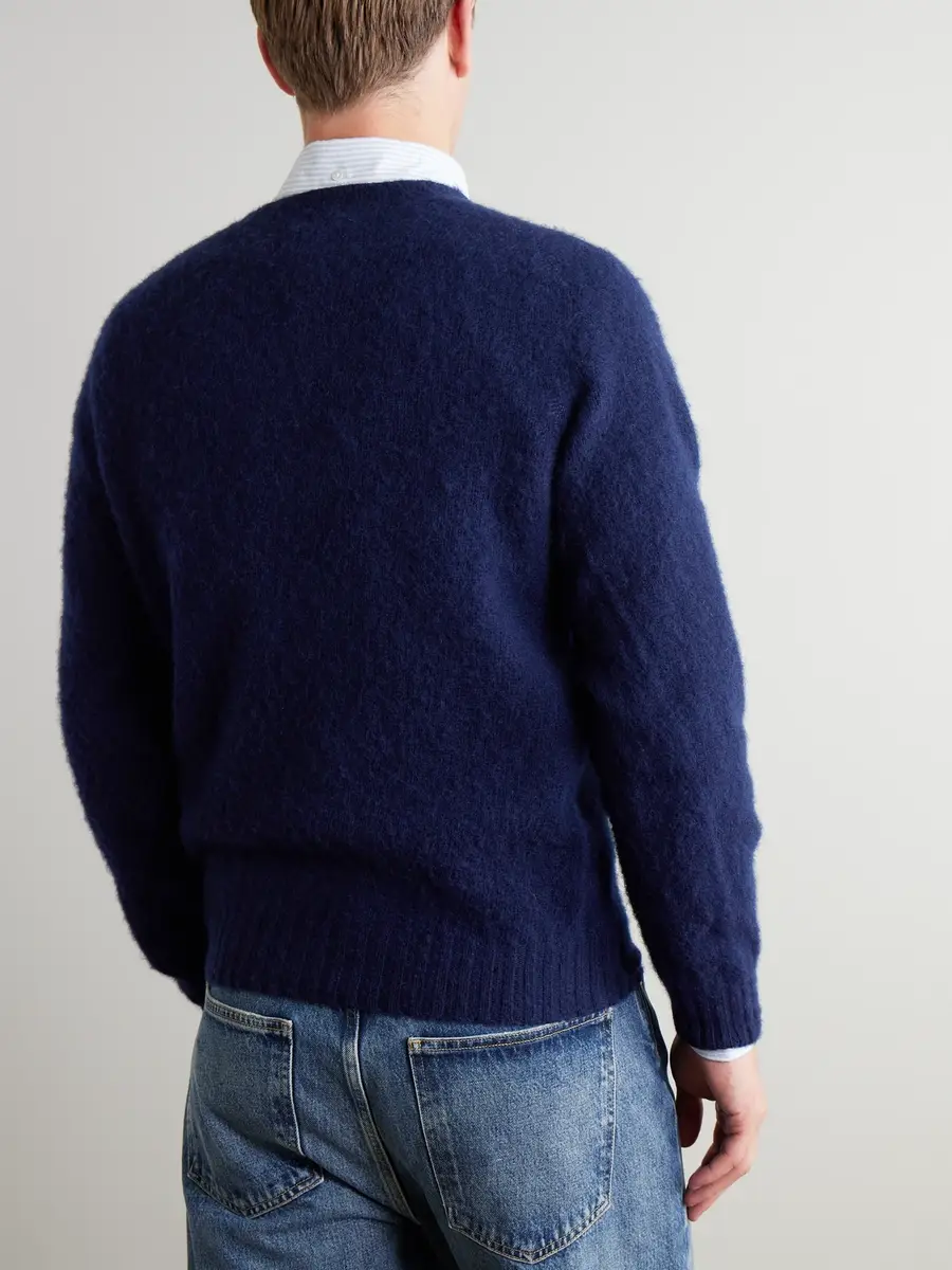 Drake's Brushed Shetland Wool Sweater - Men | Thumbnail 4