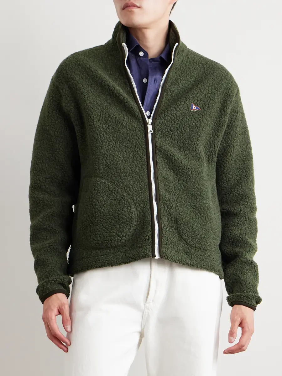 Drake's Logo-Embroidered Wool-Blend Bouclé Jacket - Men | Thumbnail 3 Drake's Logo-Embroidered Wool-Blend Bouclé Jacket - Men | Thumbnail 3