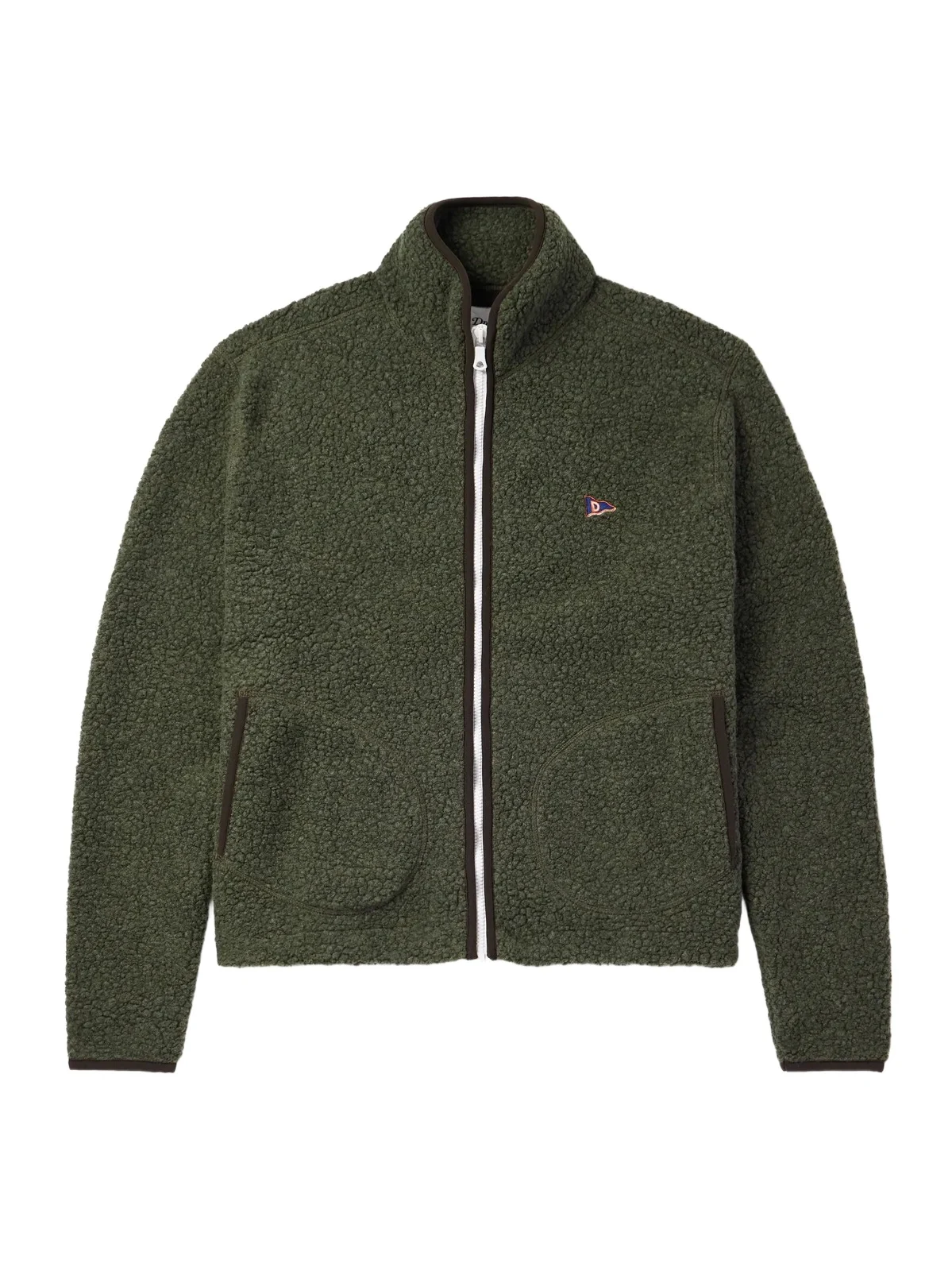 Logo-Embroidered Wool-Blend Bouclé Jacket - Men