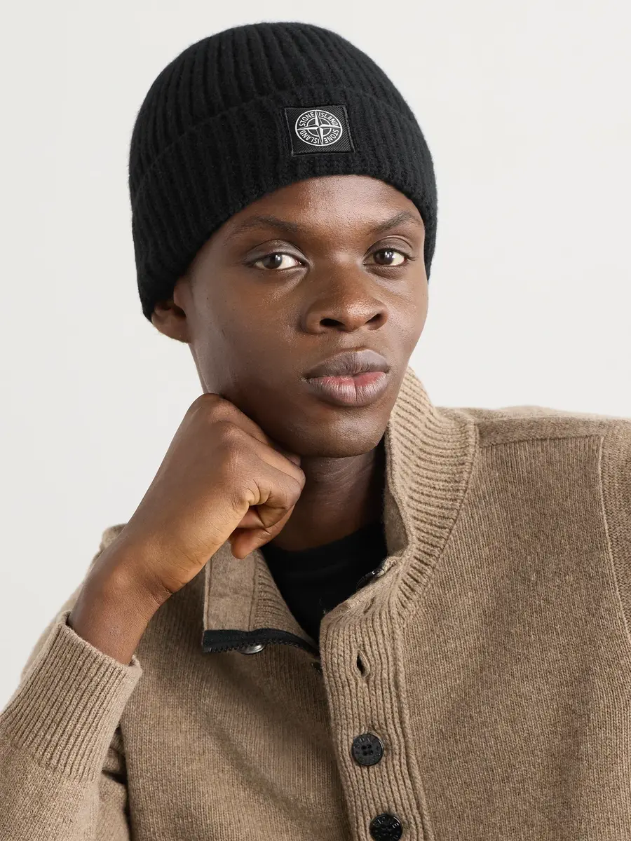 Stone Island Ribbed Wool Beanie - Men | Thumbnail 2