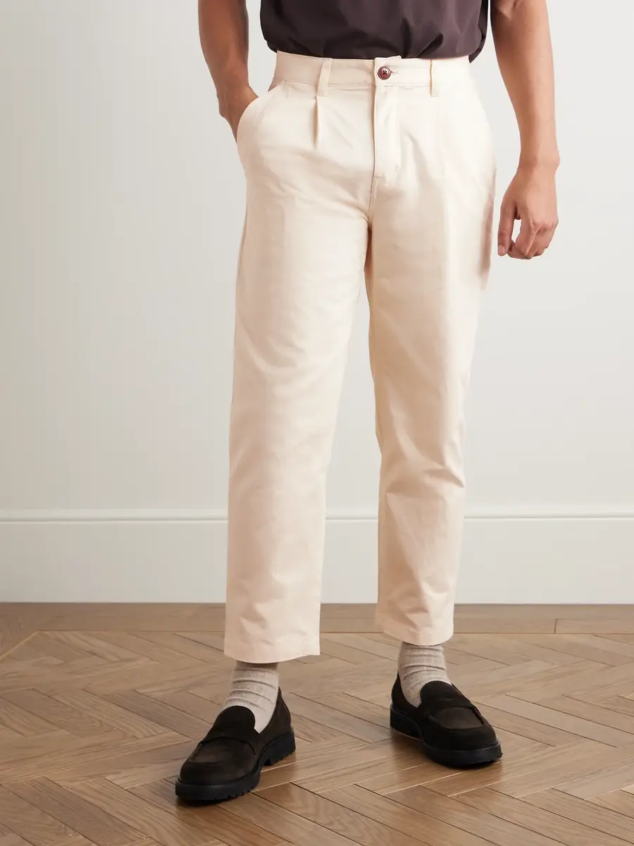 FrizmWORKS Haworth Tapered Cropped Pleated Cotton-Twill Trousers - Men | Thumbnail 3 FrizmWORKS Haworth Tapered Cropped Pleated Cotton-Twill Trousers - Men | Thumbnail 3