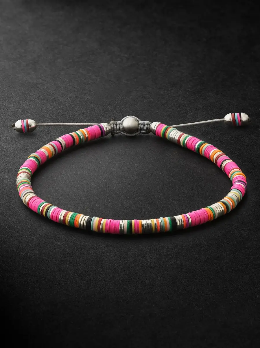 Malli Sterling Silver Beaded Bracelet - Men