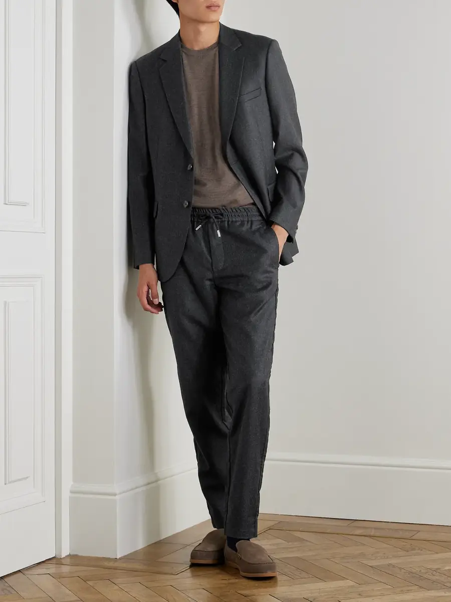 MR P. James Slim-Fit Wool-Flannel Drawstring Suit Trousers - Men | Thumbnail 2 MR P. James Slim-Fit Wool-Flannel Drawstring Suit Trousers - Men | Thumbnail 2