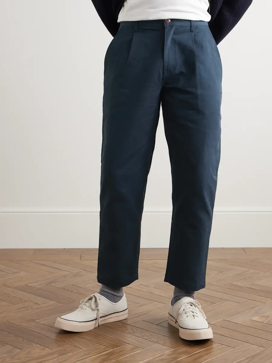 FrizmWORKS Haworth Tapered Cropped Pleated Cotton-Twill Trousers - Men | Thumbnail 3 FrizmWORKS Haworth Tapered Cropped Pleated Cotton-Twill Trousers - Men | Thumbnail 3