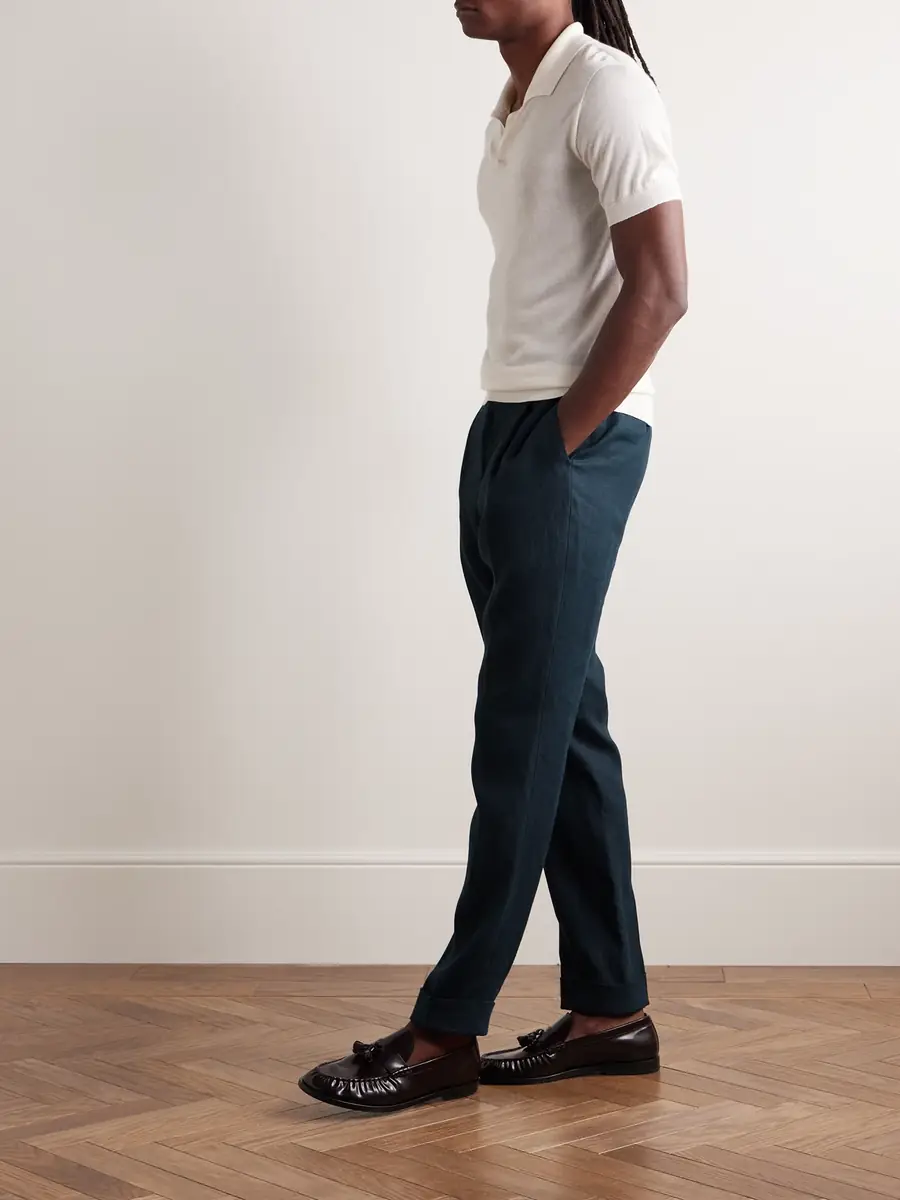 Saman Amel Slim-Fit Pleated Linen Suit Trousers - Men | Thumbnail 2
