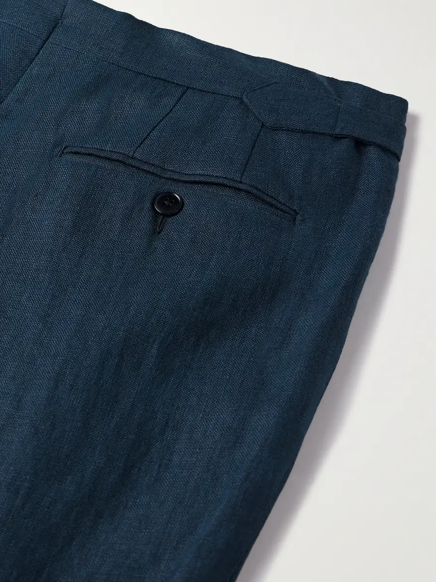 Saman Amel Slim-Fit Pleated Linen Suit Trousers - Men | Thumbnail 4