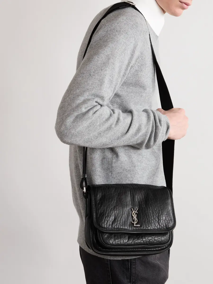 Saint Laurent Niki Small Logo-Appliquéd Textured-Leather Messenger Bag - Men | Thumbnail 2 Saint Laurent Niki Small Logo-Appliquéd Textured-Leather Messenger Bag - Men | Thumbnail 2