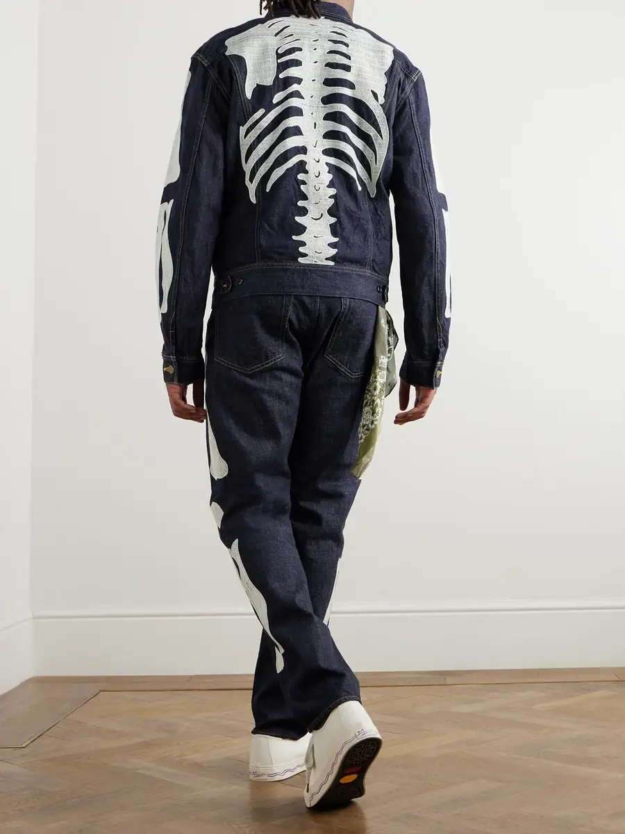 KAPITAL Crochet-Trimmed Denim Jacket - Men | Thumbnail 2 KAPITAL Crochet-Trimmed Denim Jacket - Men | Thumbnail 2