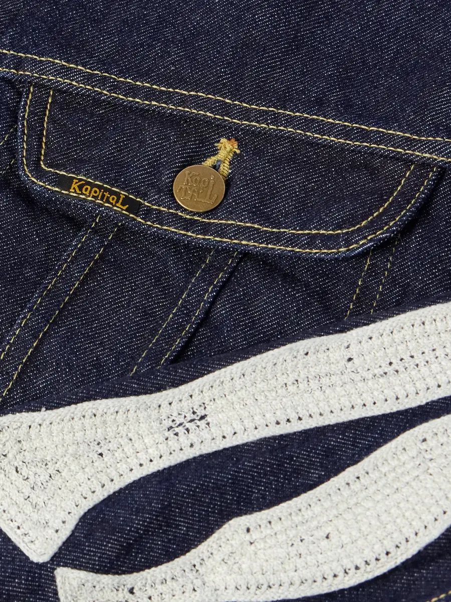 KAPITAL Crochet-Trimmed Denim Jacket - Men | Thumbnail 5 KAPITAL Crochet-Trimmed Denim Jacket - Men | Thumbnail 5