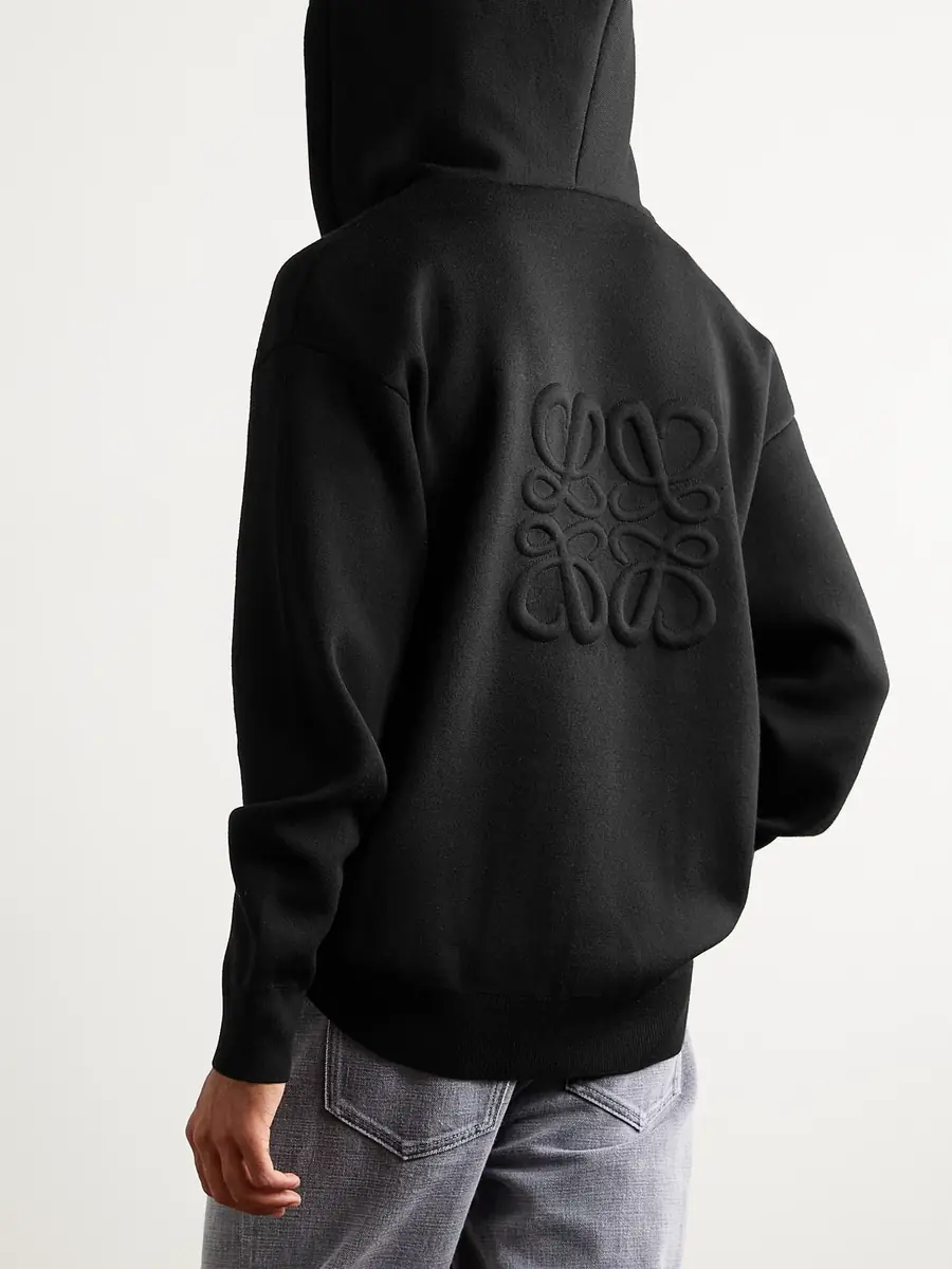 Loewe Logo-Embossed Wool-Blend Zip-Up Hoodie - Men | Thumbnail 3 Loewe Logo-Embossed Wool-Blend Zip-Up Hoodie - Men | Thumbnail 3
