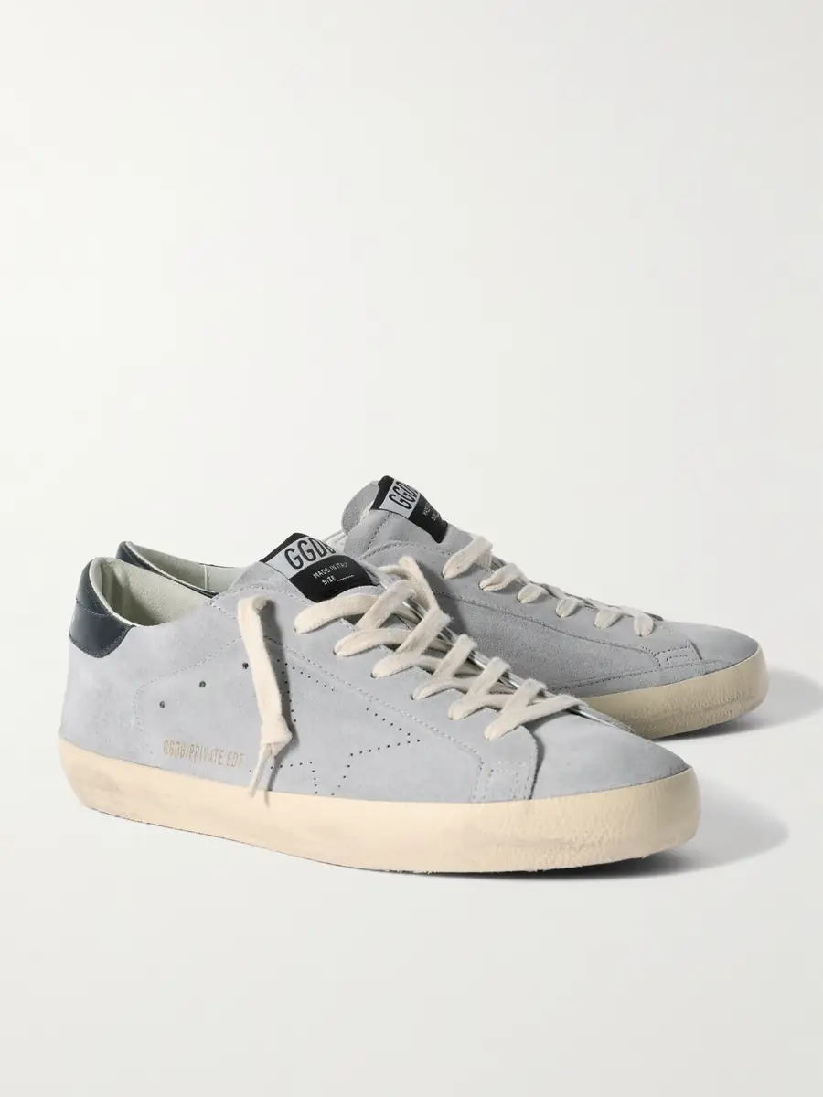 Golden Goose Super-Star Distressed Patent Leather-Trimmed Suede Sneakers - Men | Thumbnail 4 Golden Goose Super-Star Distressed Patent Leather-Trimmed Suede Sneakers - Men | Thumbnail 4
