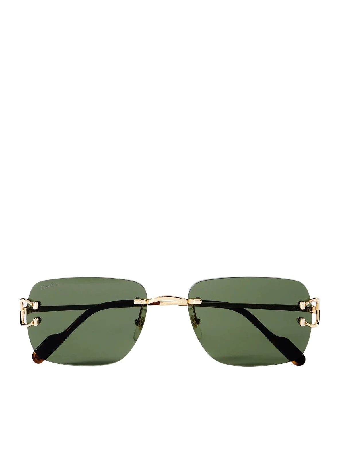 Frameless Square-Frame Gold-Tone Metal and Tortoiseshell Acetate Sunglasses - Men Frameless Square-Frame Gold-Tone Metal and Tortoiseshell Acetate Sunglasses - Men