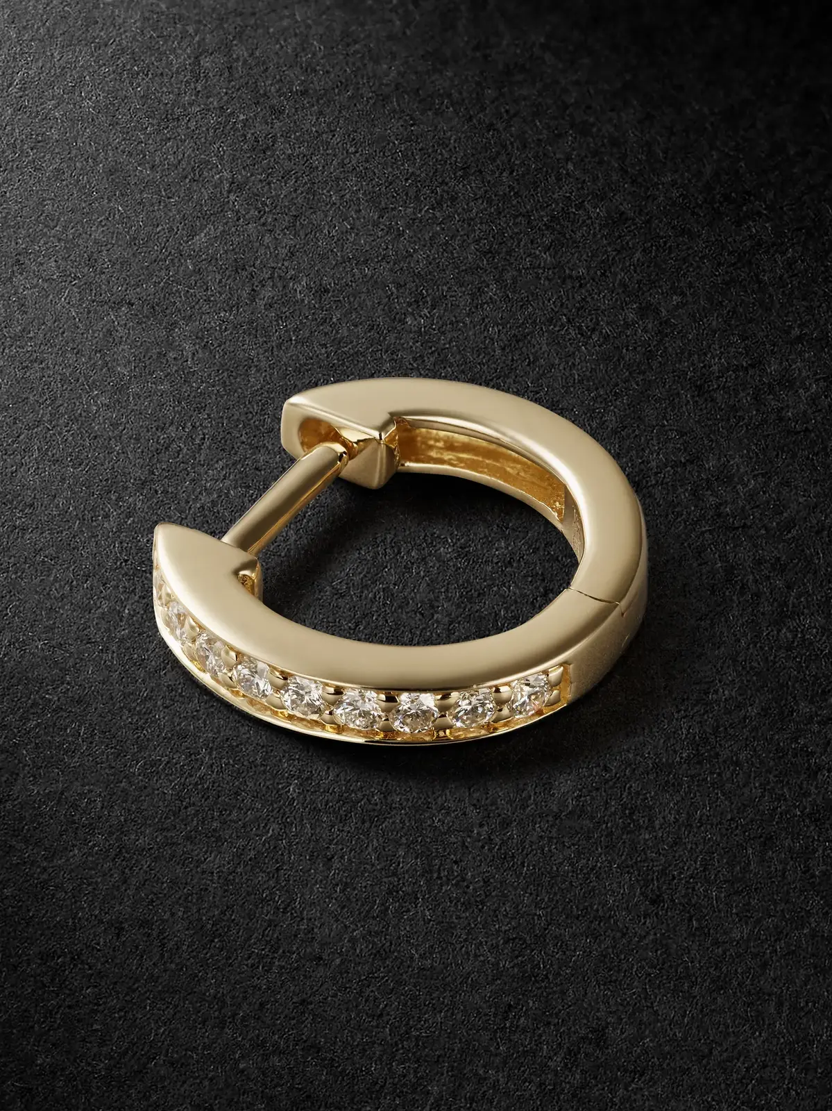 14-Karat Gold Diamond Single Hoop Earring - Men 14-Karat Gold Diamond Single Hoop Earring - Men