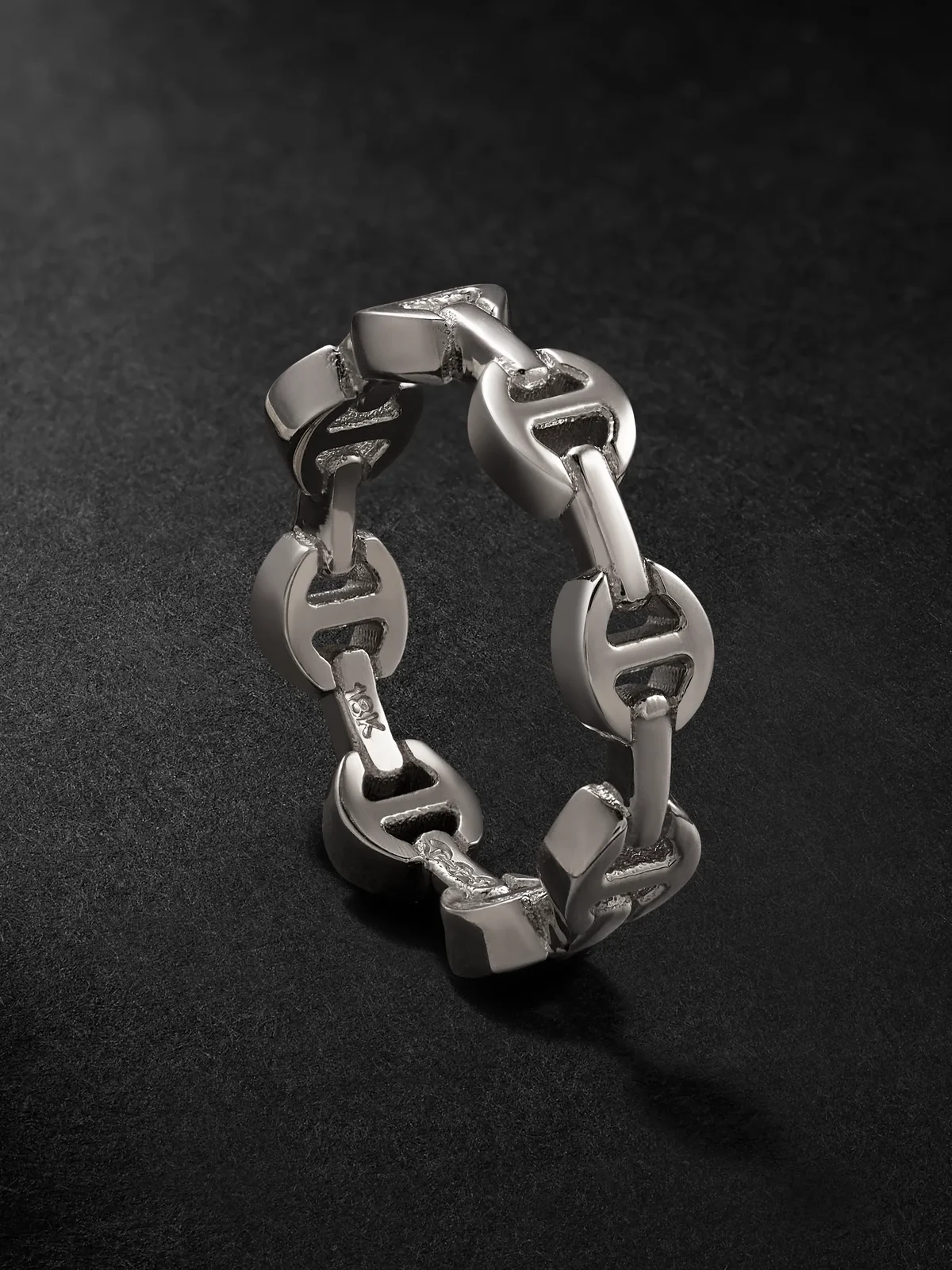 Dame Tri-Link 18-Karat White Gold Ring - Men Dame Tri-Link 18-Karat White Gold Ring - Men