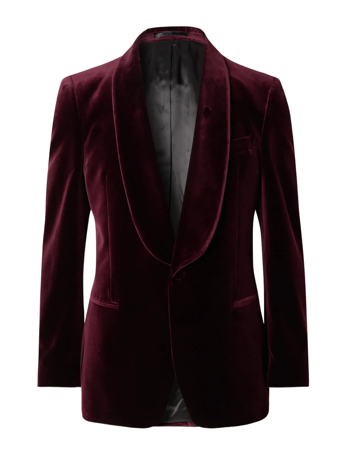 Slim-Fit Shawl-Collar Cotton-Velvet Tuxedo Jacket - Men Slim-Fit Shawl-Collar Cotton-Velvet Tuxedo Jacket - Men