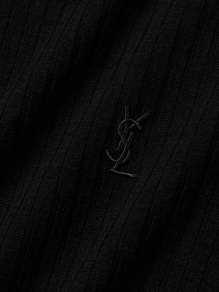 Saint Laurent Cassandre Ribbed Logo-Embroidered Wool Tank Top - Men | Thumbnail 5 Saint Laurent Cassandre Ribbed Logo-Embroidered Wool Tank Top - Men | Thumbnail 5